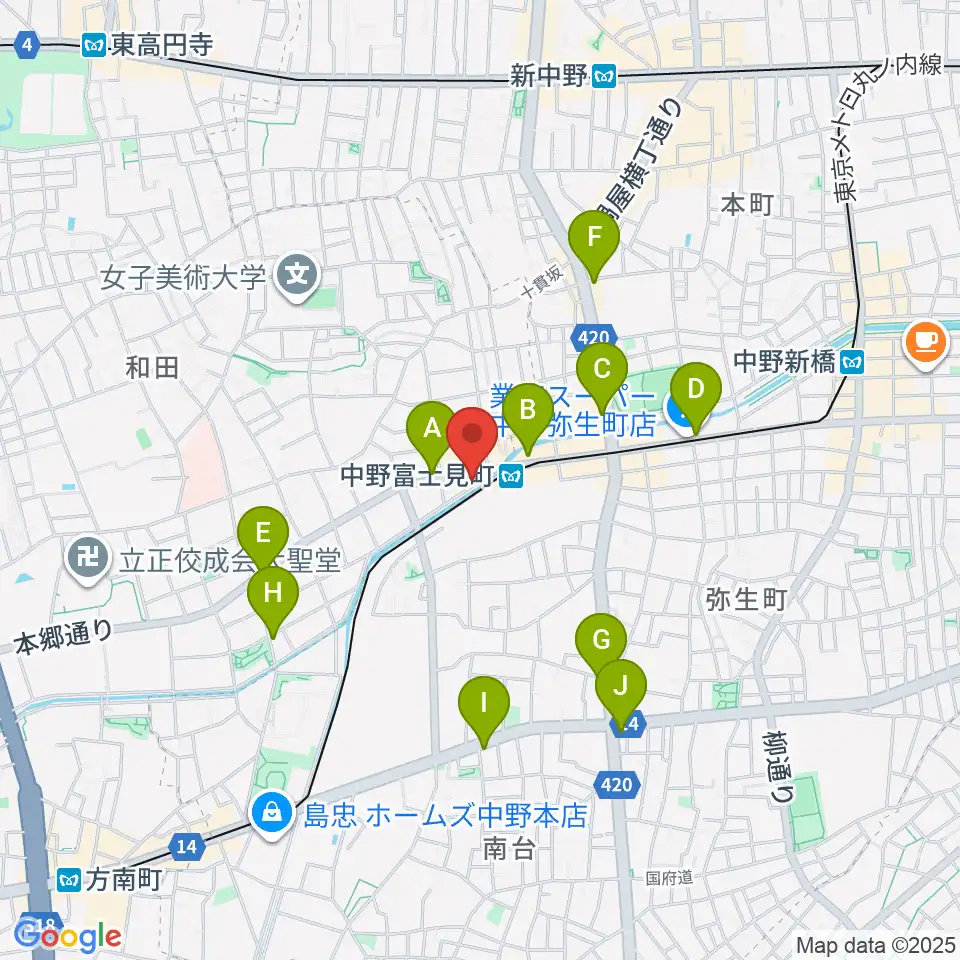 SG STUDIO周辺のコンビニエンスストア一覧地図