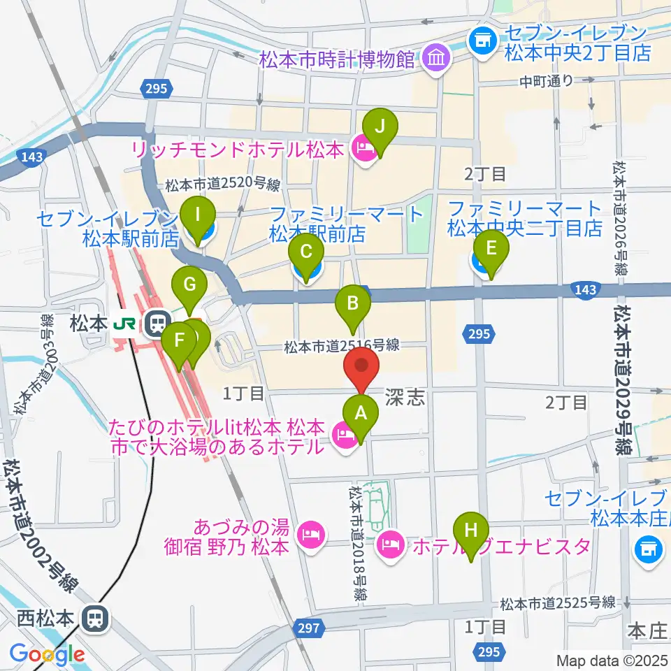 中村ギター音楽院周辺のコンビニエンスストア一覧地図