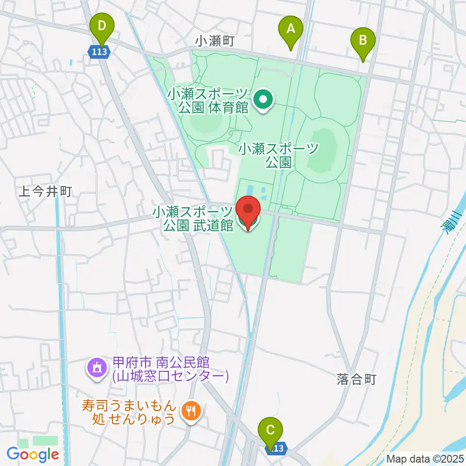 小瀬スポーツ公園武道館周辺のコンビニエンスストア一覧地図