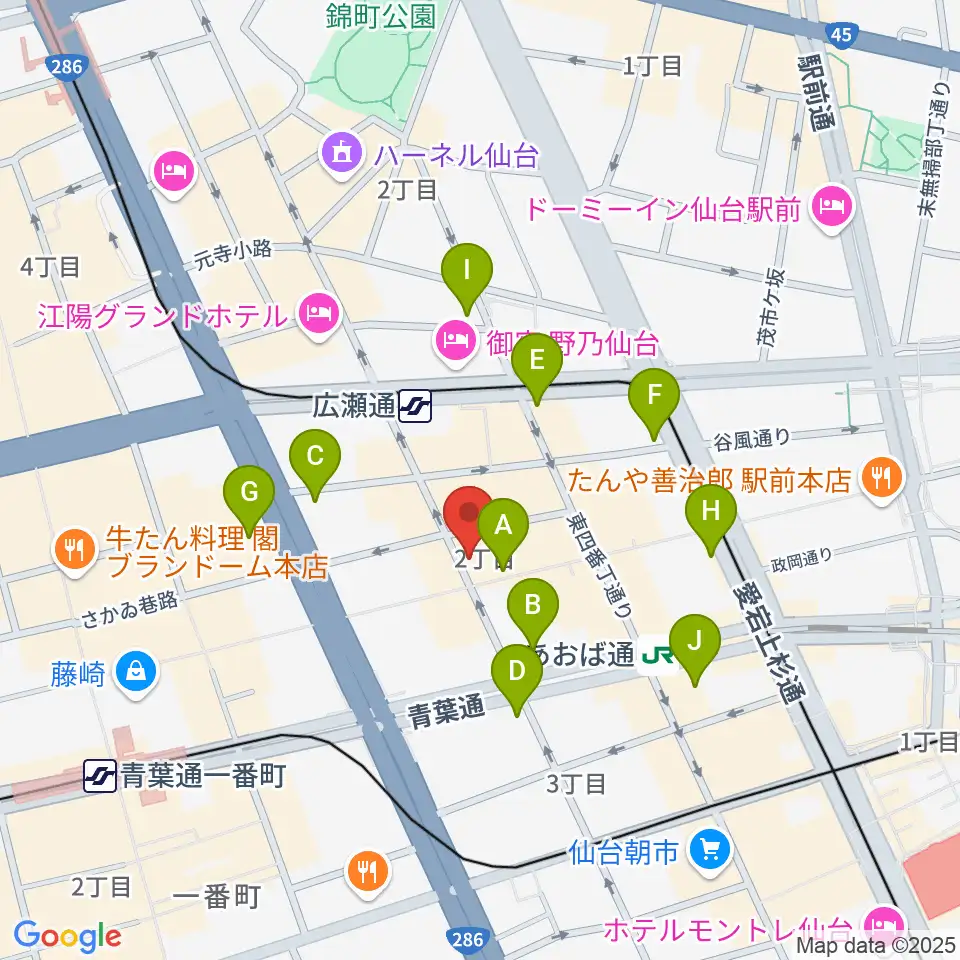誰も知らない劇場周辺のコンビニエンスストア一覧地図