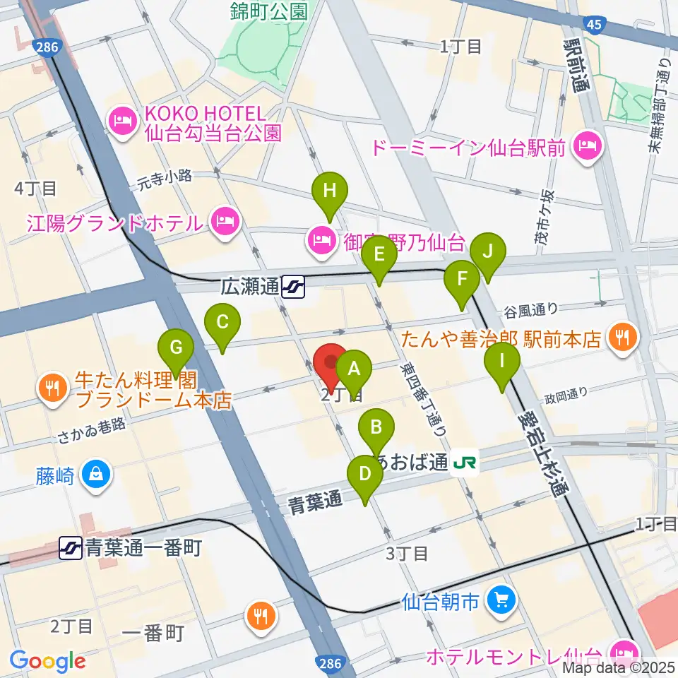 誰も知らない劇場周辺のコンビニエンスストア一覧地図