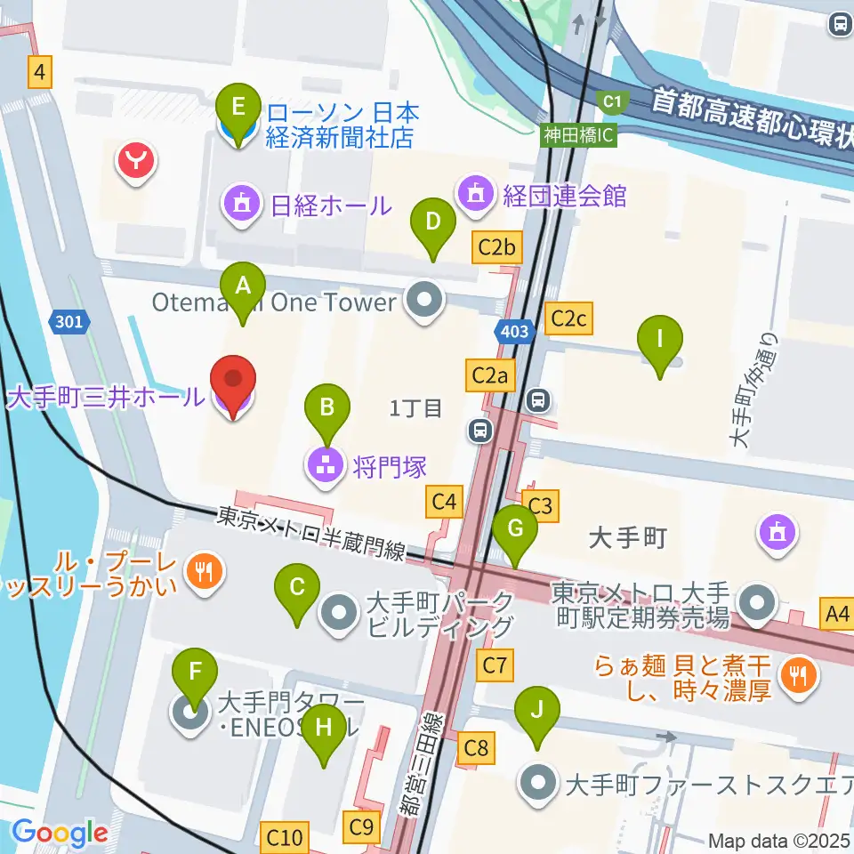 大手町三井ホール周辺のコンビニエンスストア一覧地図