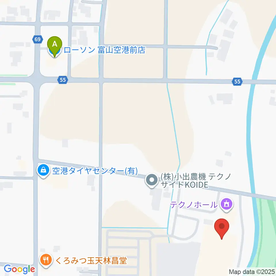 富山テクノホール周辺のコンビニエンスストア一覧地図