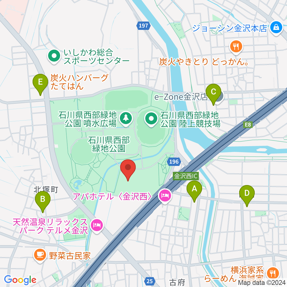 石川県産業展示館4号館周辺のコンビニエンスストア一覧地図