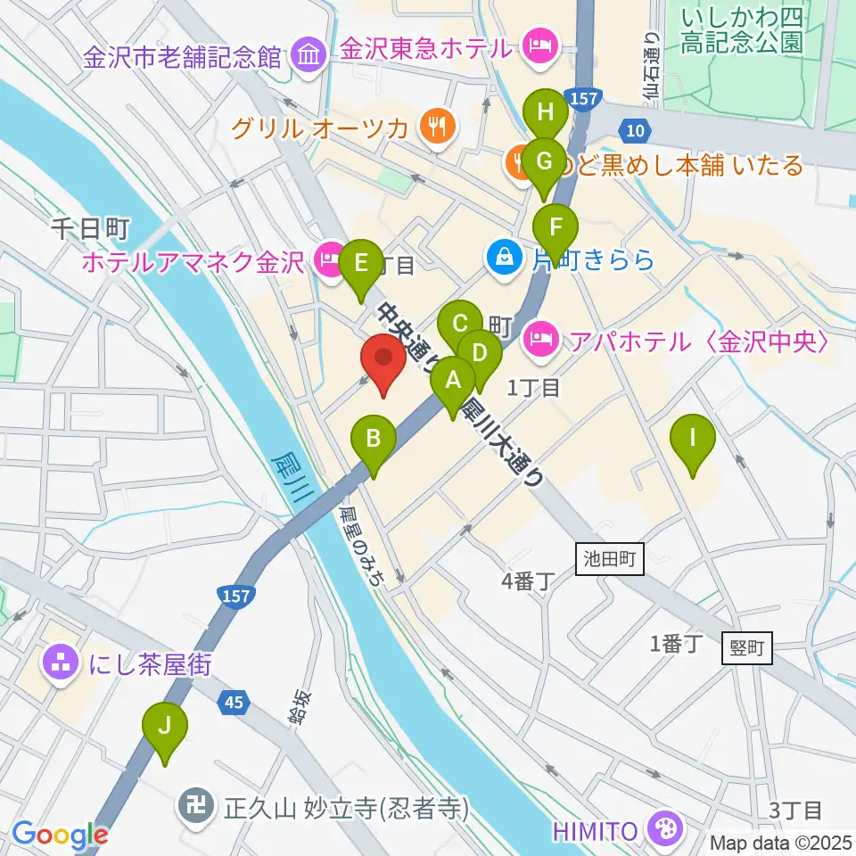 片町ash周辺のコンビニエンスストア一覧地図