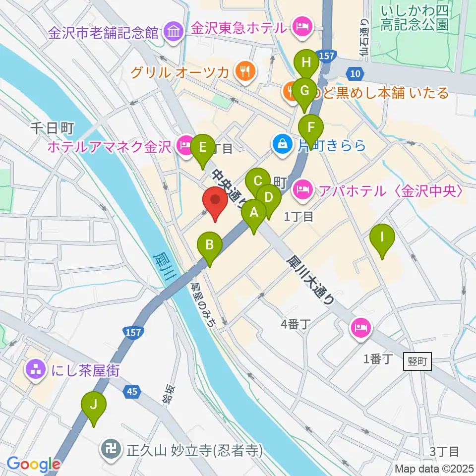 片町ash周辺のコンビニエンスストア一覧地図
