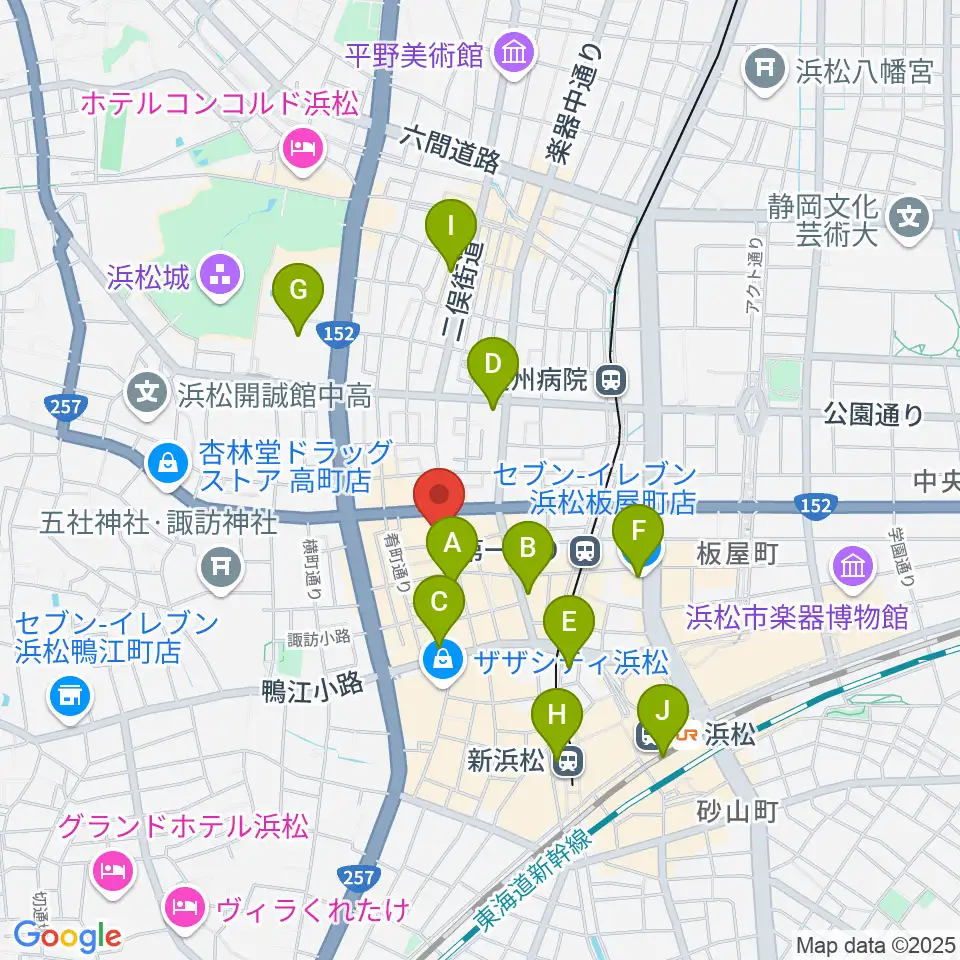 浜松シネマイーラ周辺のコンビニエンスストア一覧地図