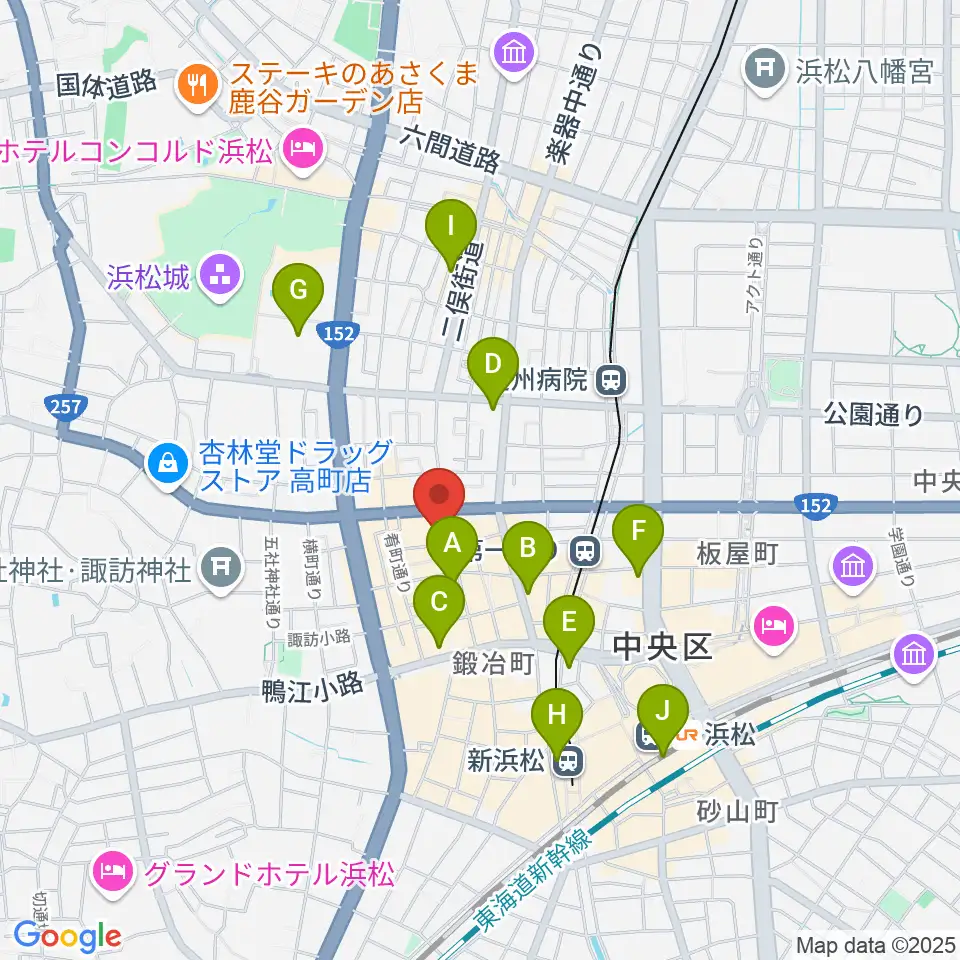 浜松シネマイーラ周辺のコンビニエンスストア一覧地図