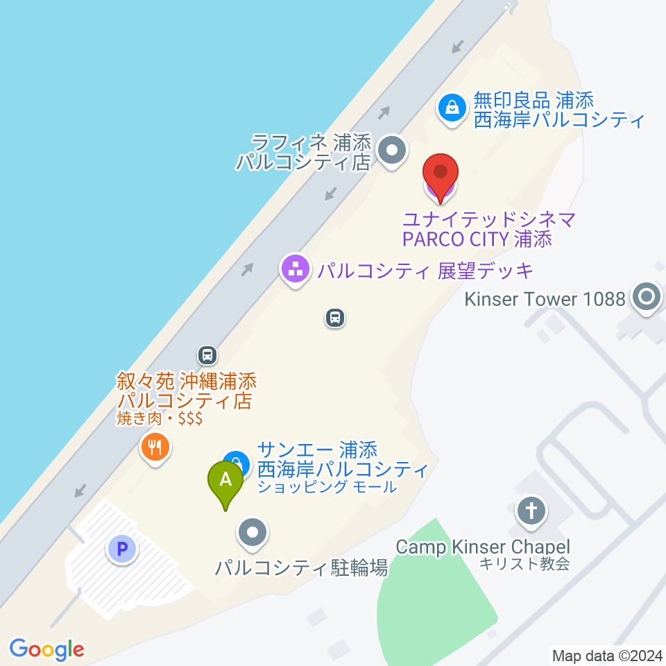 ユナイテッド･シネマPARCO CITY浦添周辺のコンビニエンスストア一覧地図