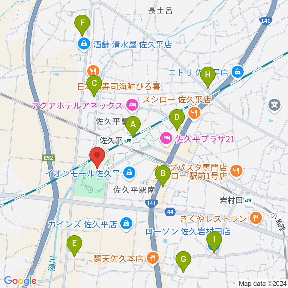 佐久平交流センター周辺のコンビニエンスストア一覧地図