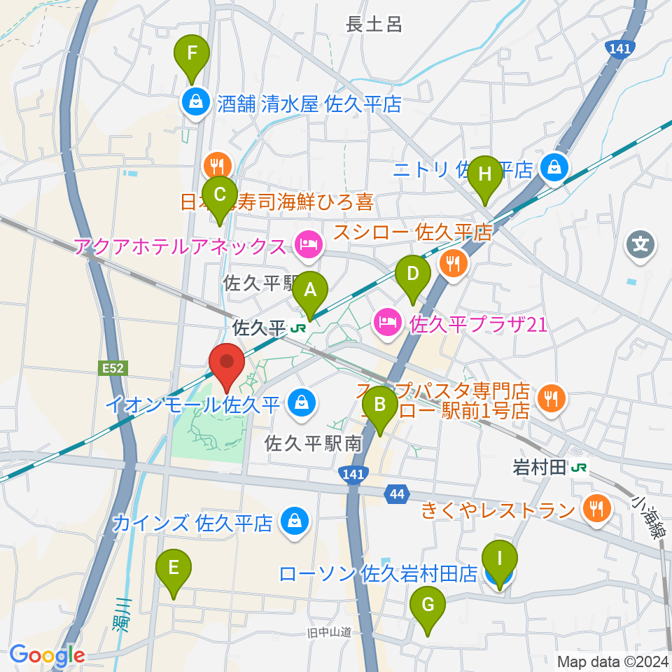 佐久平交流センター周辺のコンビニエンスストア一覧地図