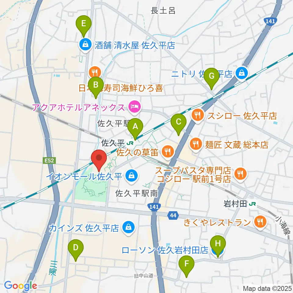 佐久平交流センター周辺のコンビニエンスストア一覧地図