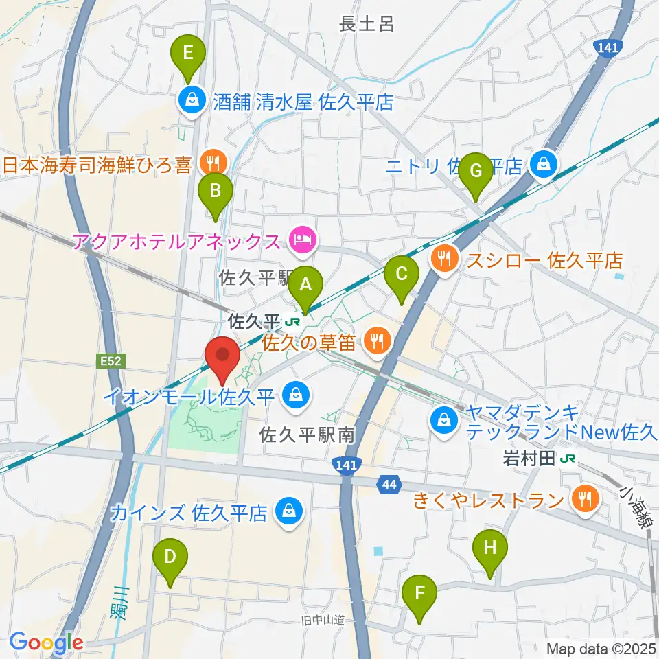 佐久平交流センター周辺のコンビニエンスストア一覧地図