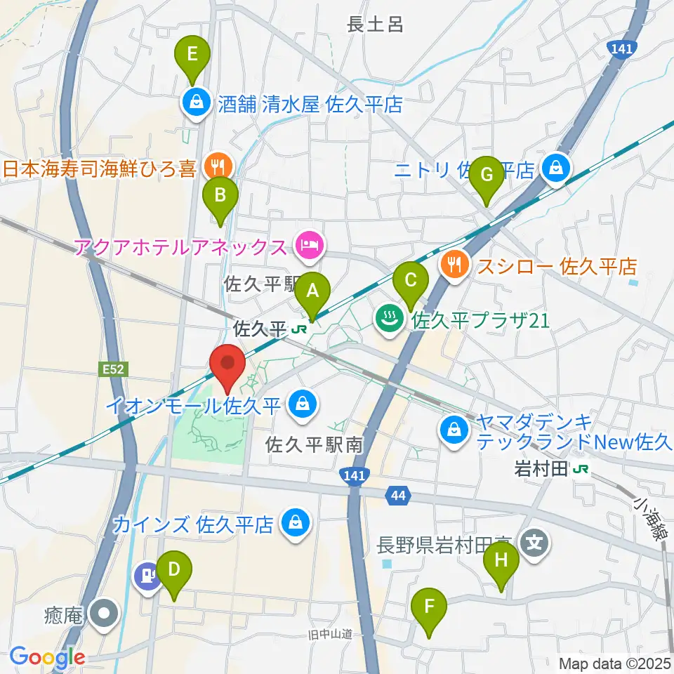 佐久平交流センター周辺のコンビニエンスストア一覧地図