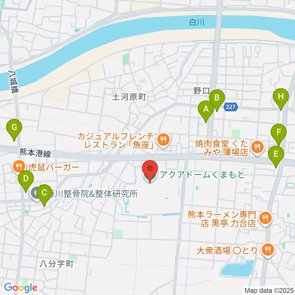 アクアドームくまもと周辺のコンビニエンスストア一覧地図