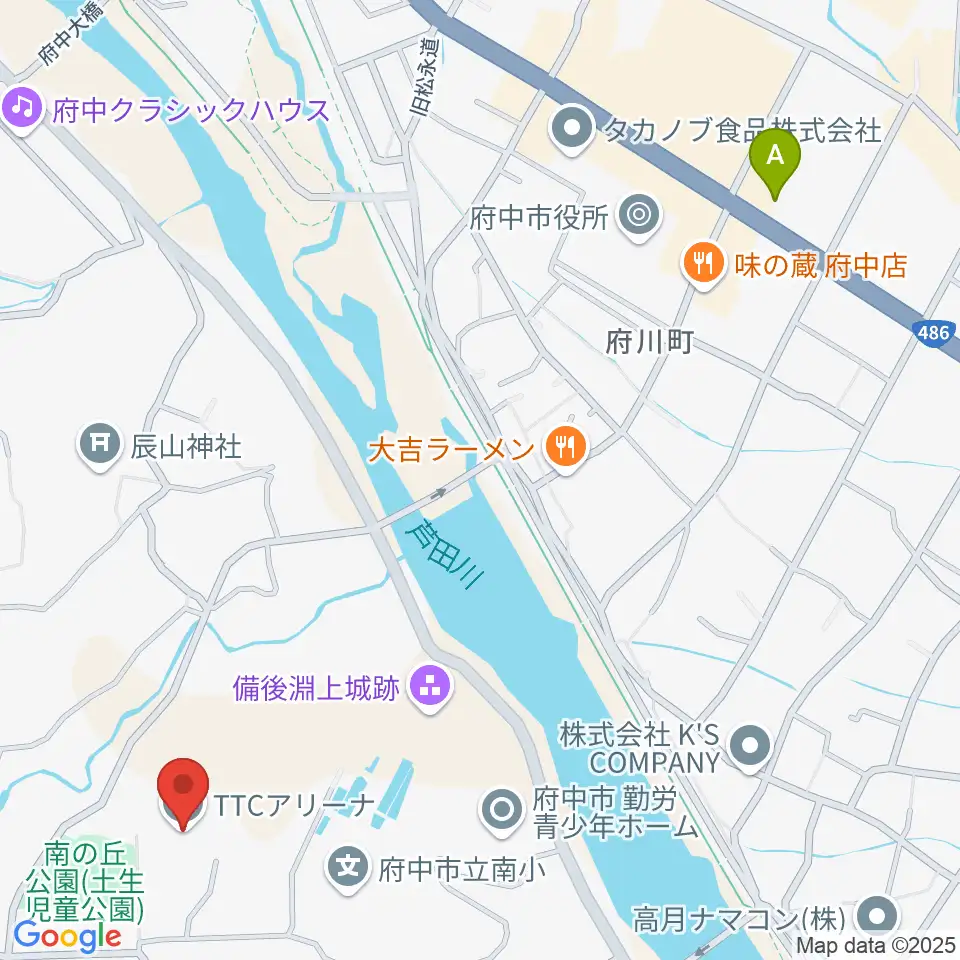 TTCアリーナ周辺のコンビニエンスストア一覧地図