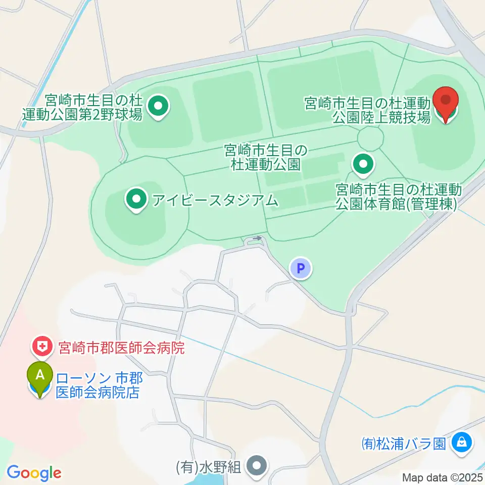 生目の杜運動公園陸上競技場周辺のコンビニエンスストア一覧地図
