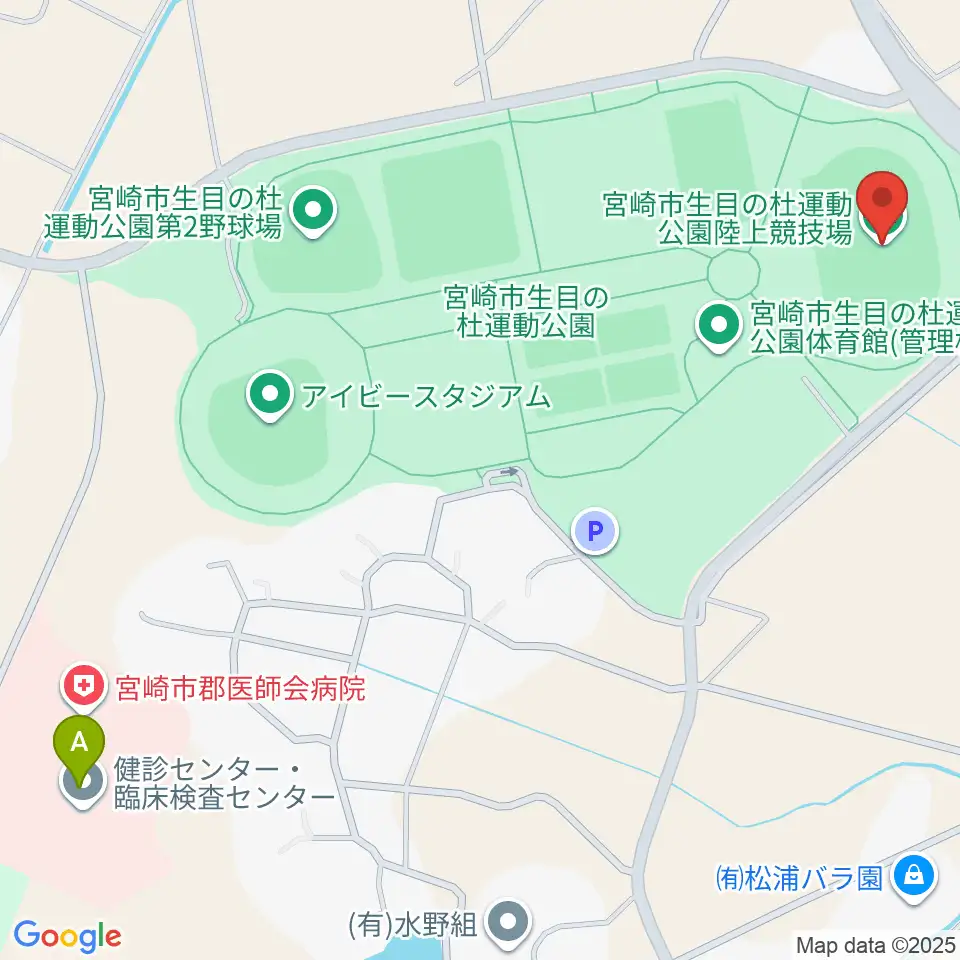 生目の杜運動公園陸上競技場周辺のコンビニエンスストア一覧地図