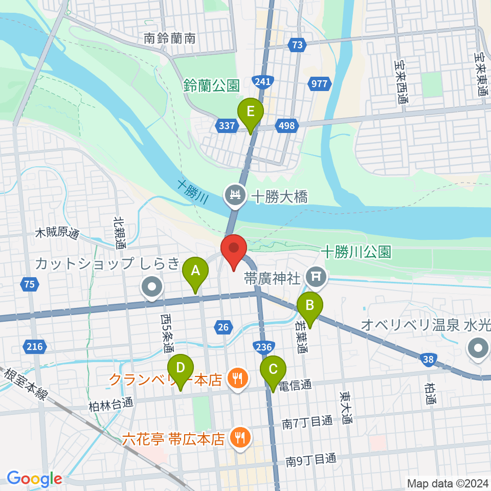 よつ葉アリーナ十勝周辺のコンビニエンスストア一覧地図