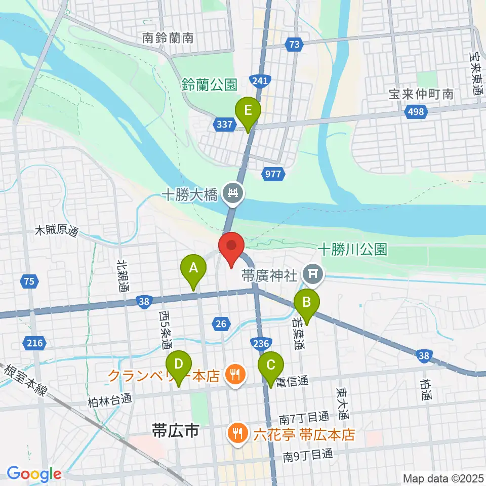よつ葉アリーナ十勝周辺のコンビニエンスストア一覧地図