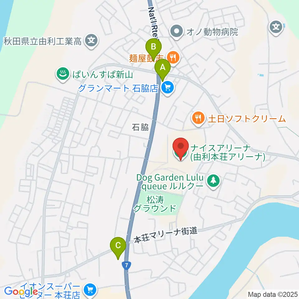 ナイスアリーナ周辺のコンビニエンスストア一覧地図