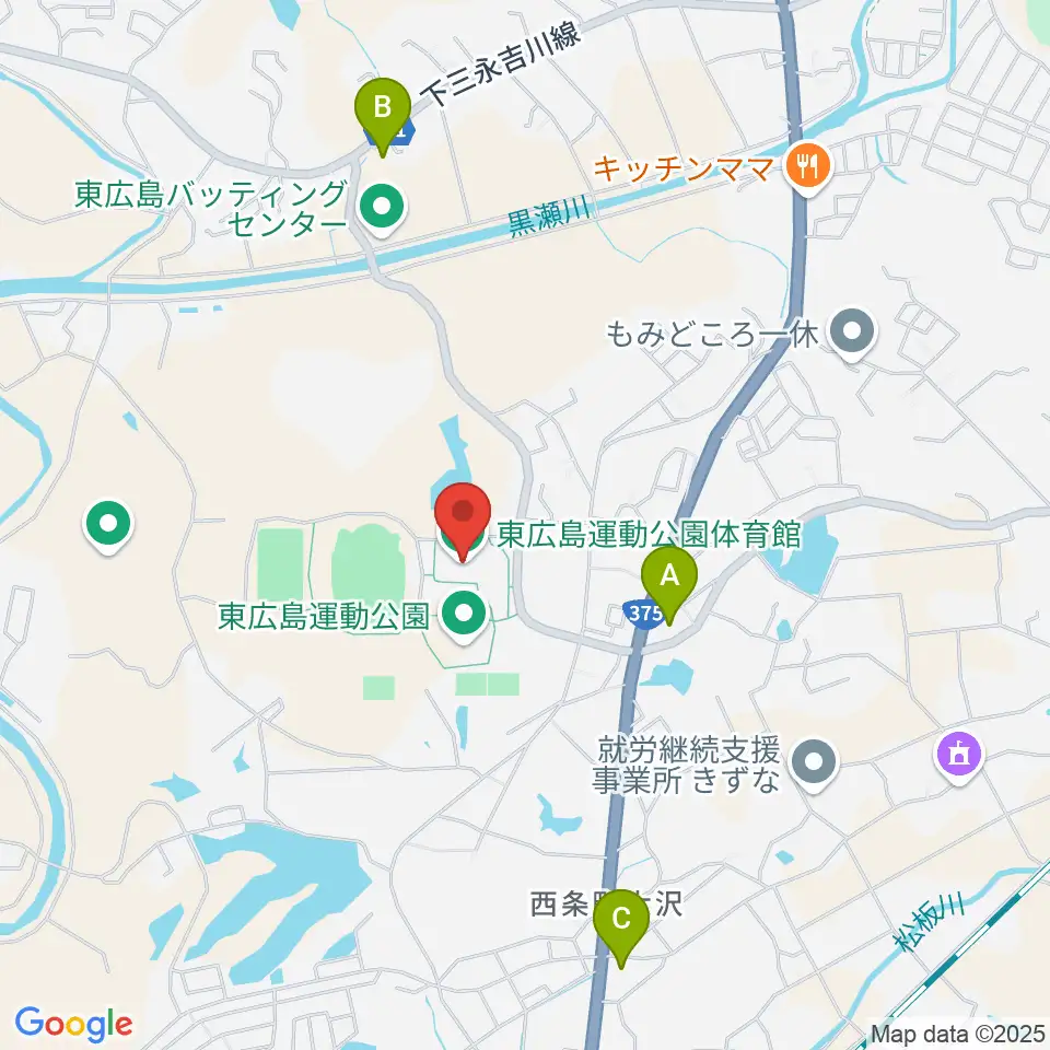 東広島運動公園体育館周辺のコンビニエンスストア一覧地図