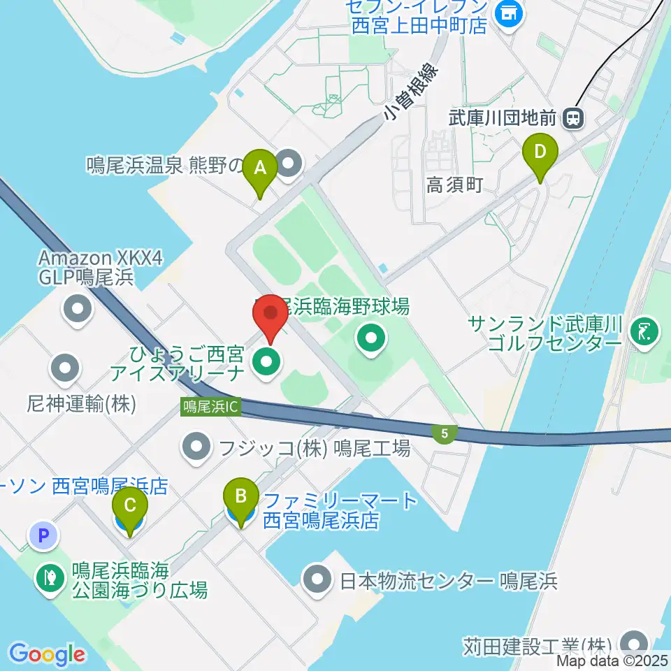 ライフパートナーアリーナ周辺のコンビニエンスストア一覧地図
