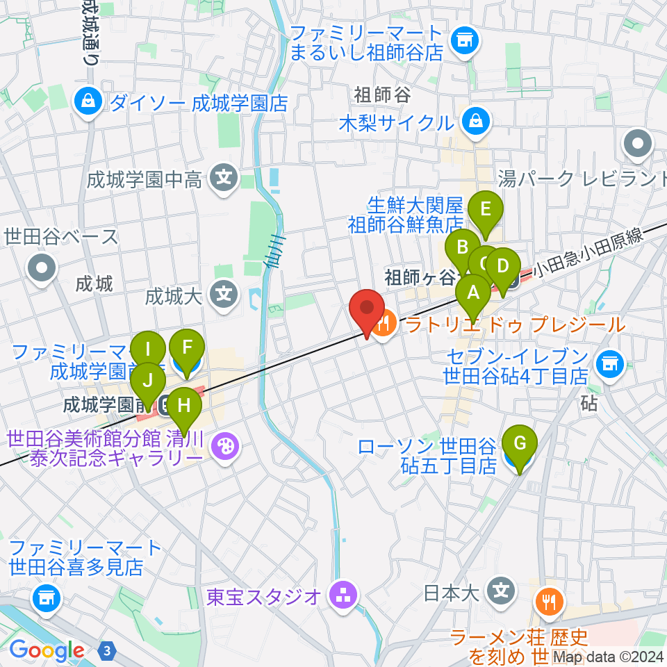 アブリールスタジオ周辺のコンビニエンスストア一覧地図