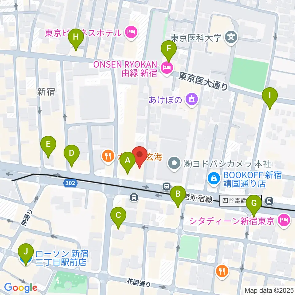 新宿アットシアター周辺のコンビニエンスストア一覧地図