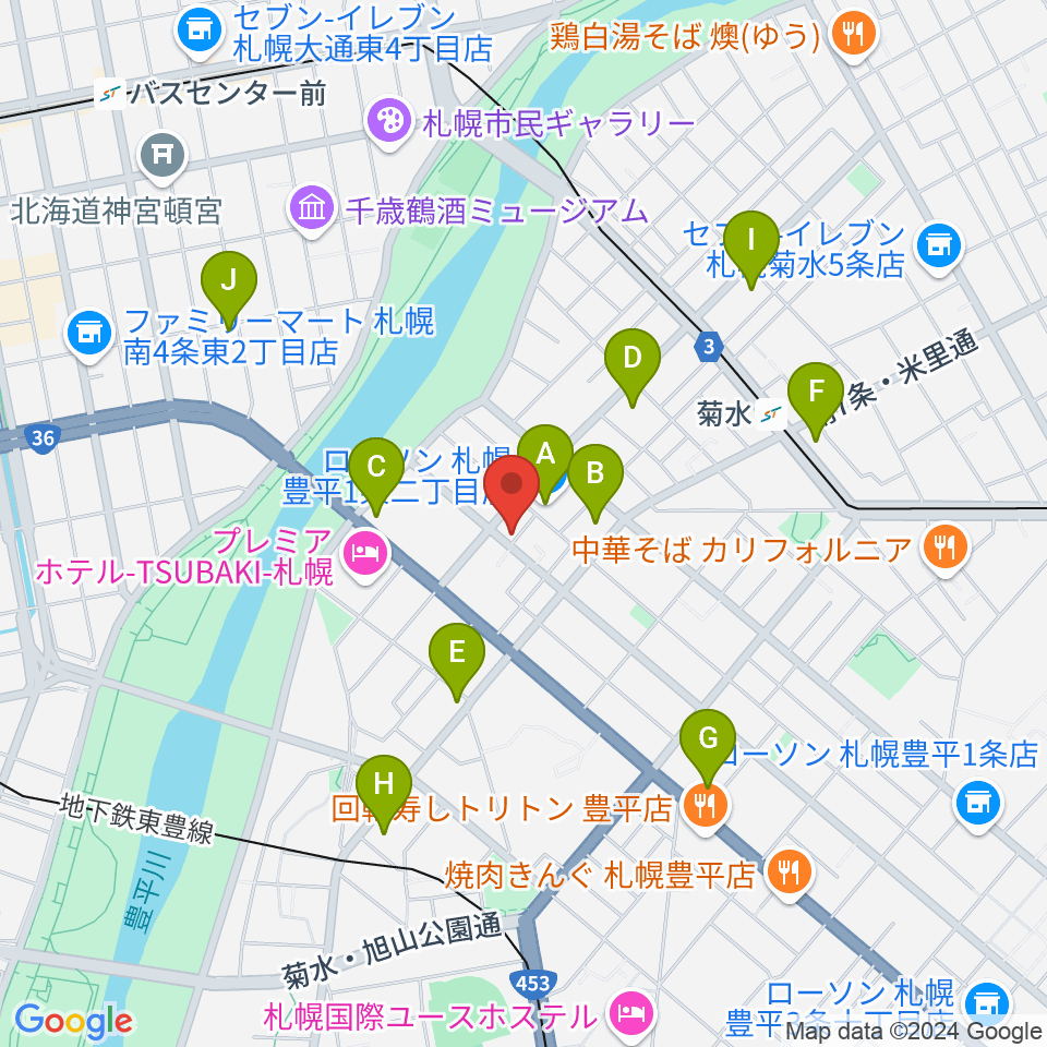 メイプルリーフクラブ周辺のコンビニエンスストア一覧地図