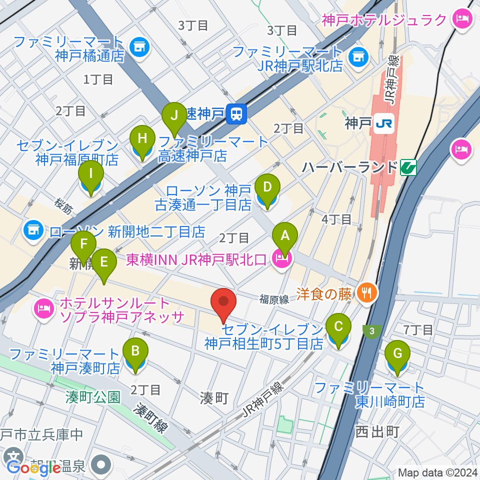 Cinema KOBE周辺のコンビニエンスストア一覧地図