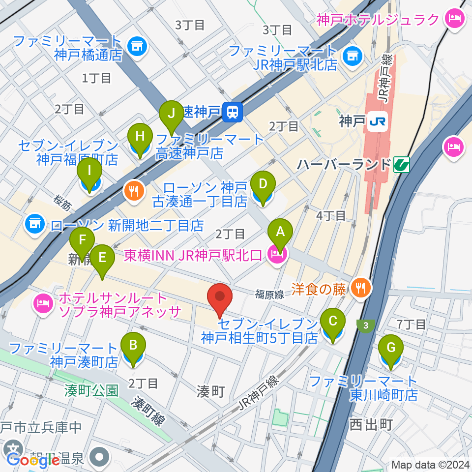 Cinema KOBE周辺のコンビニエンスストア一覧地図