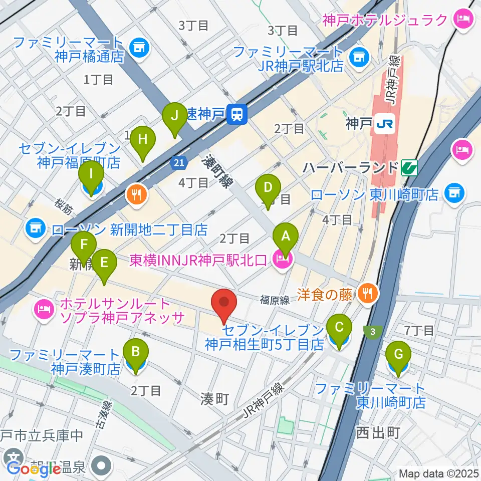 Cinema KOBE周辺のコンビニエンスストア一覧地図