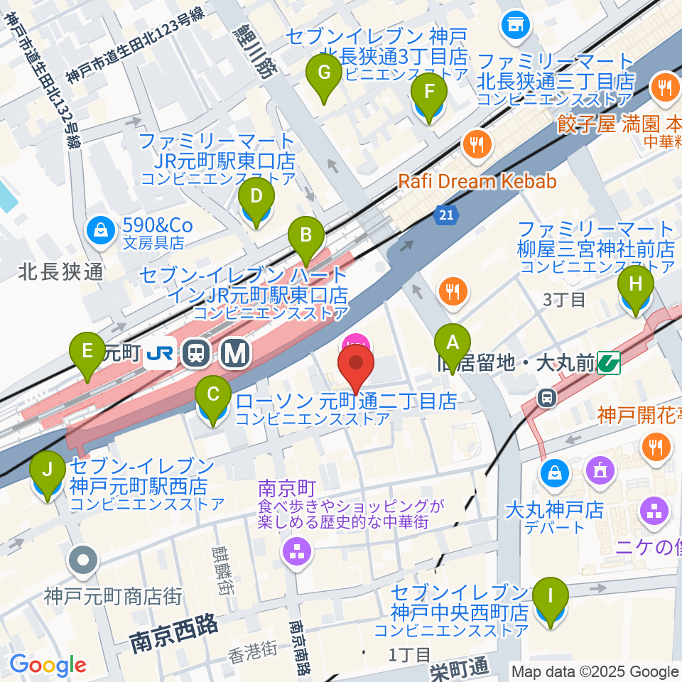 汎芽舎周辺のコンビニエンスストア一覧地図