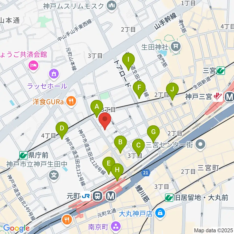 Strada Records周辺のコンビニエンスストア一覧地図