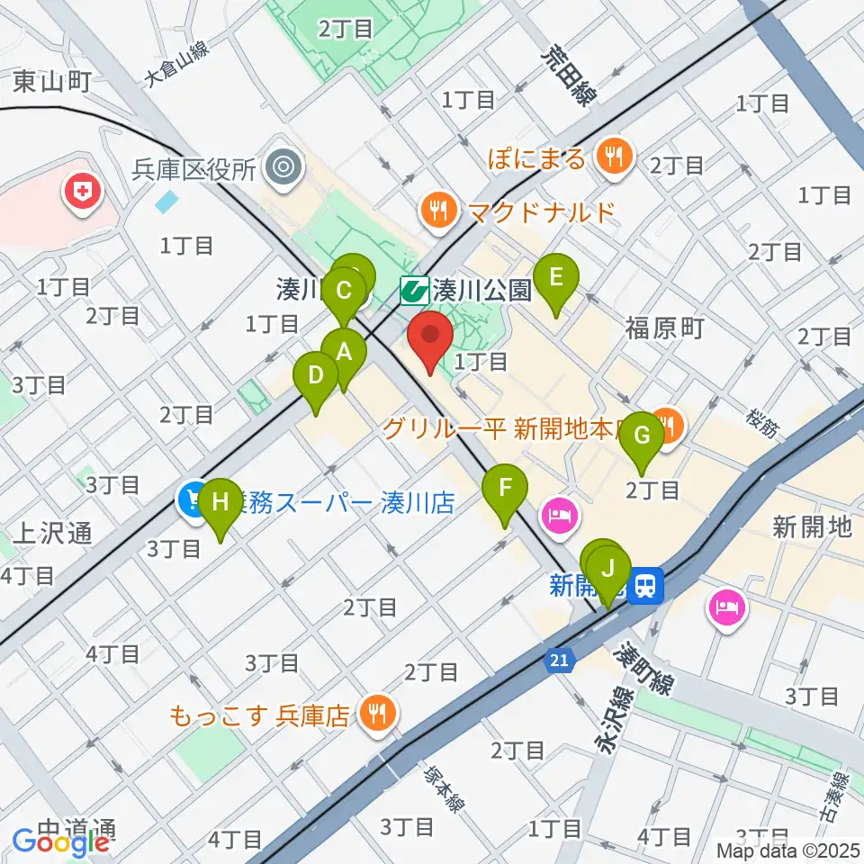 新開地MILKY SOUND周辺のコンビニエンスストア一覧地図