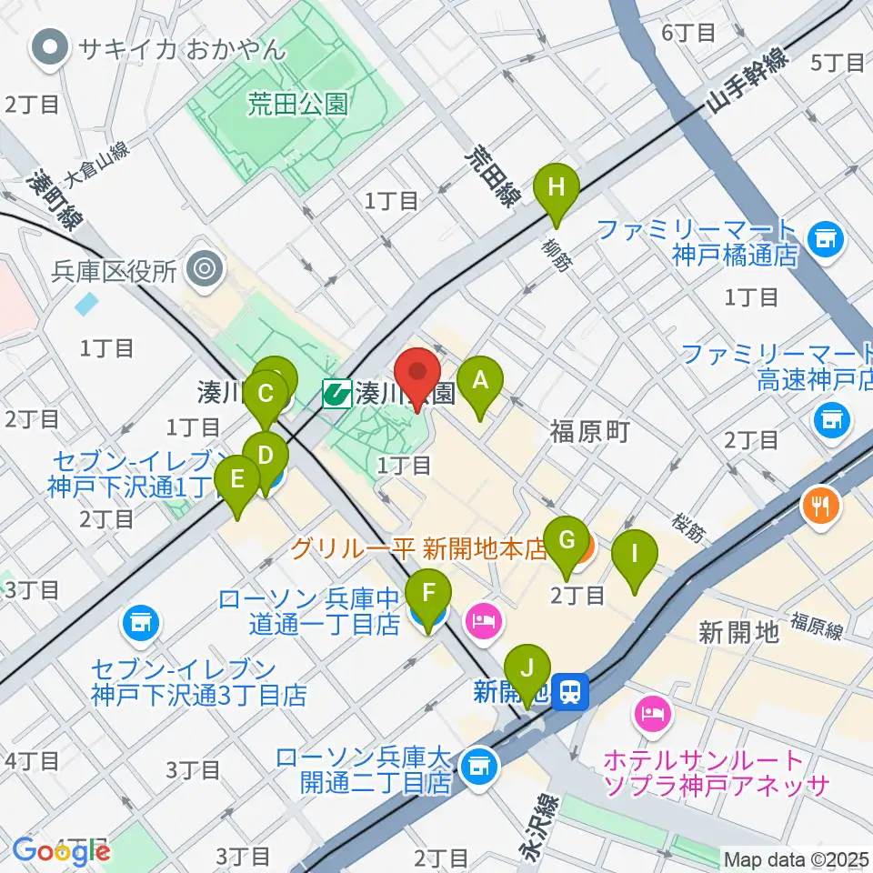 パルシネマしんこうえん周辺のコンビニエンスストア一覧地図