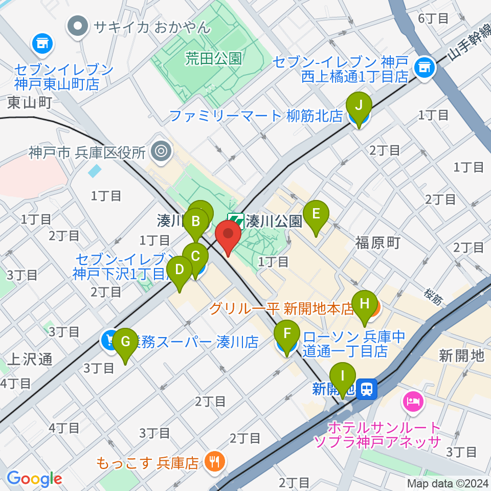 一番星食堂周辺のコンビニエンスストア一覧地図