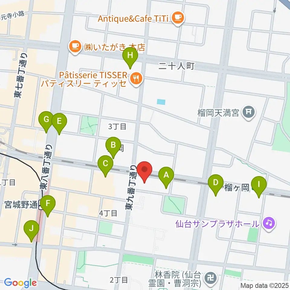 仙台音屋スタジオ+周辺のコンビニエンスストア一覧地図