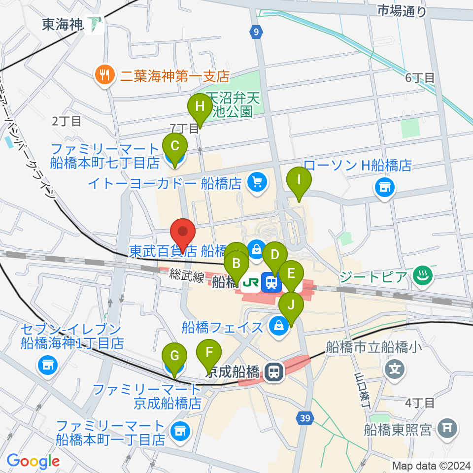 MUSIC PORTE周辺のコンビニエンスストア一覧地図