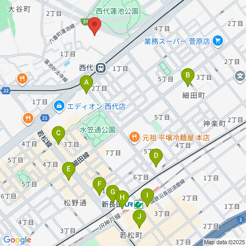 神戸常盤アリーナ周辺のコンビニエンスストア一覧地図