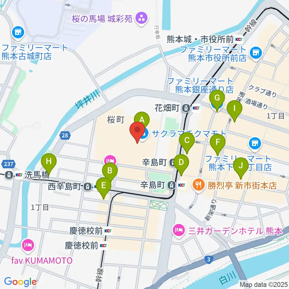 TOHOシネマズ 熊本サクラマチ周辺のコンビニエンスストア一覧地図