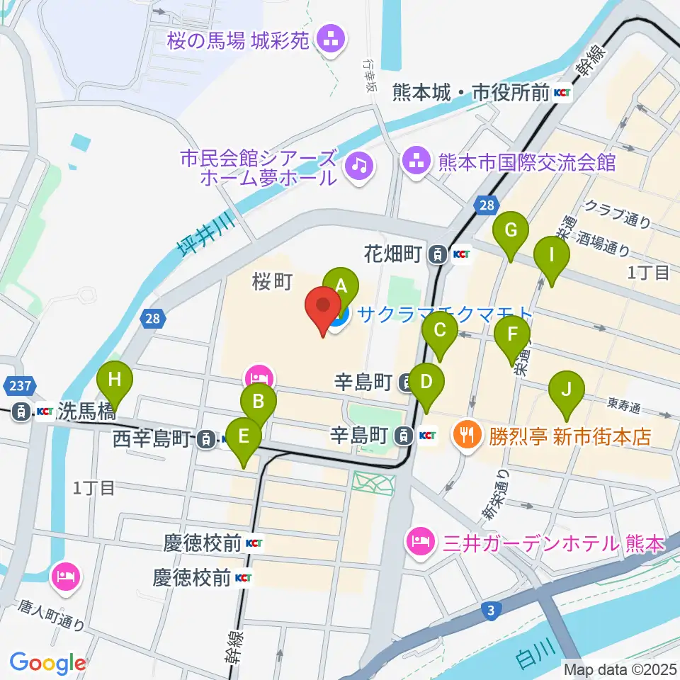TOHOシネマズ 熊本サクラマチ周辺のコンビニエンスストア一覧地図