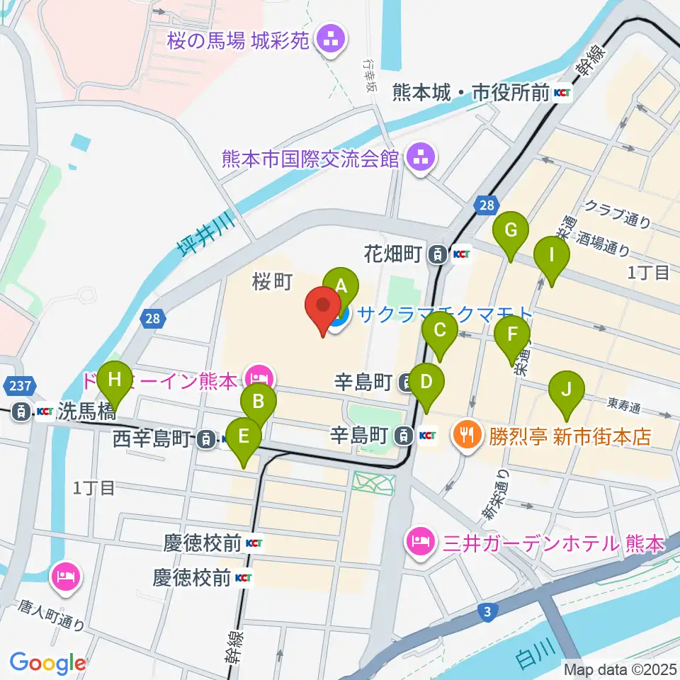 TOHOシネマズ 熊本サクラマチ周辺のコンビニエンスストア一覧地図