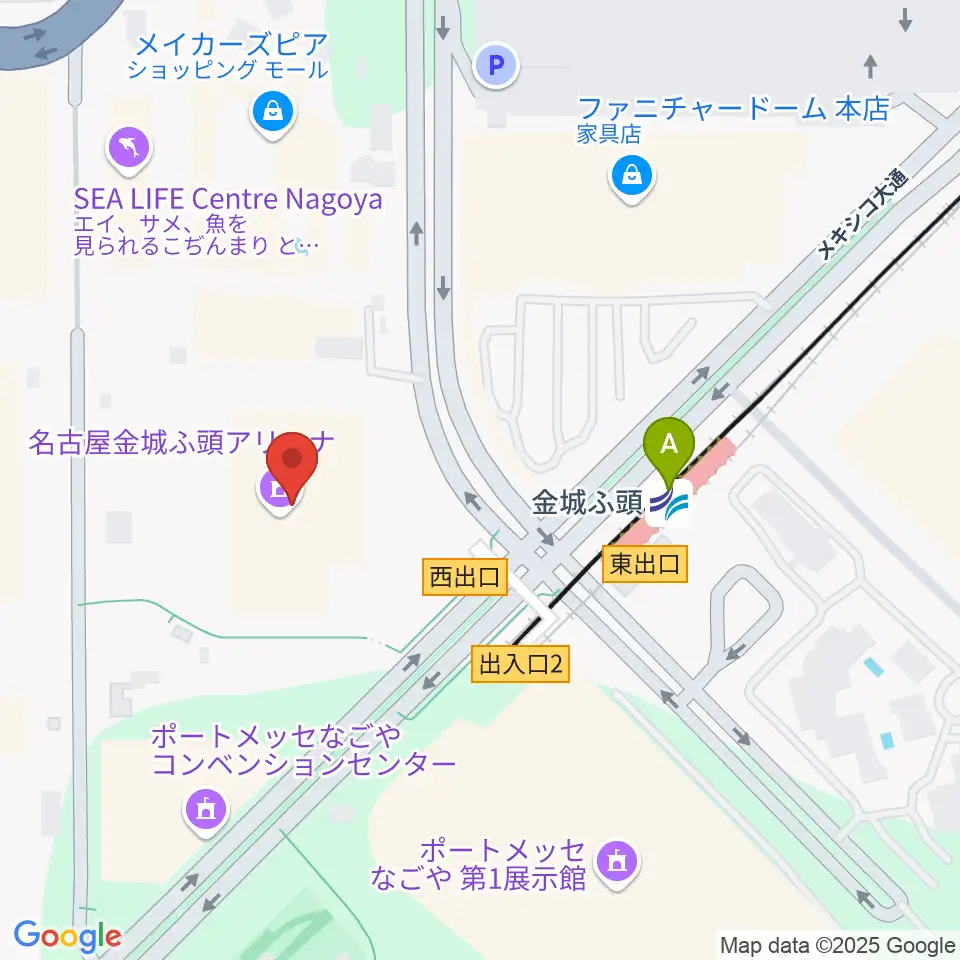 名古屋金城ふ頭アリーナ周辺のコンビニエンスストア一覧地図