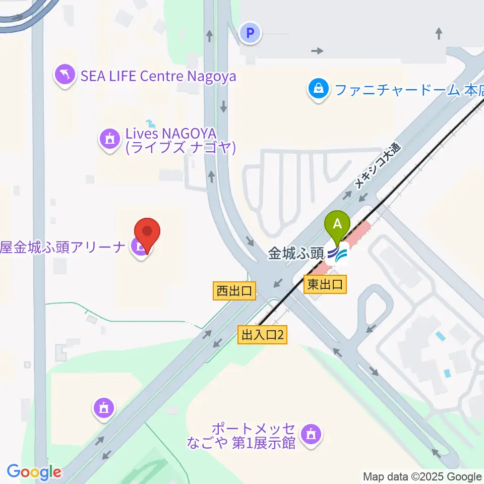 名古屋金城ふ頭アリーナ周辺のコンビニエンスストア一覧地図