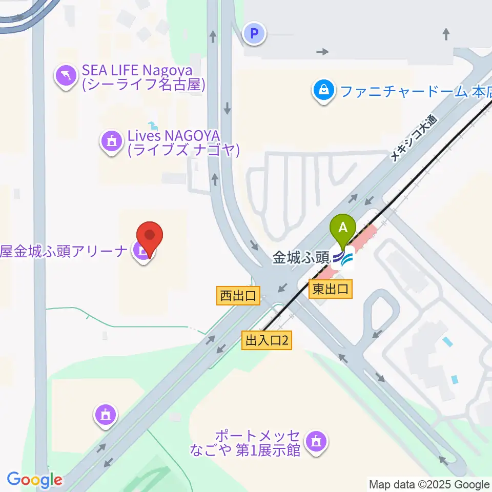 名古屋金城ふ頭アリーナ周辺のコンビニエンスストア一覧地図