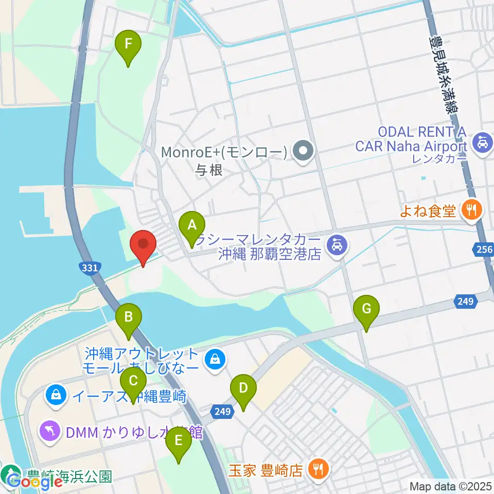 豊見城市民体育館周辺のコンビニエンスストア一覧地図