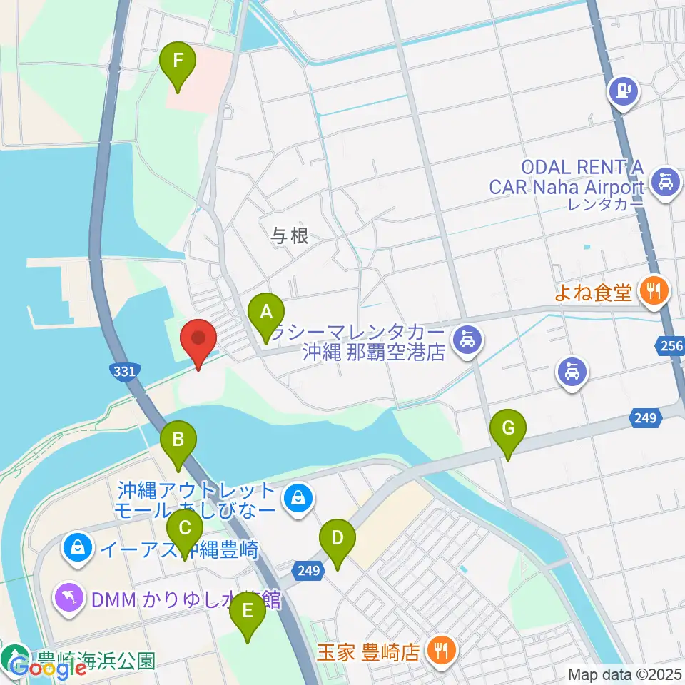豊見城市民体育館周辺のコンビニエンスストア一覧地図