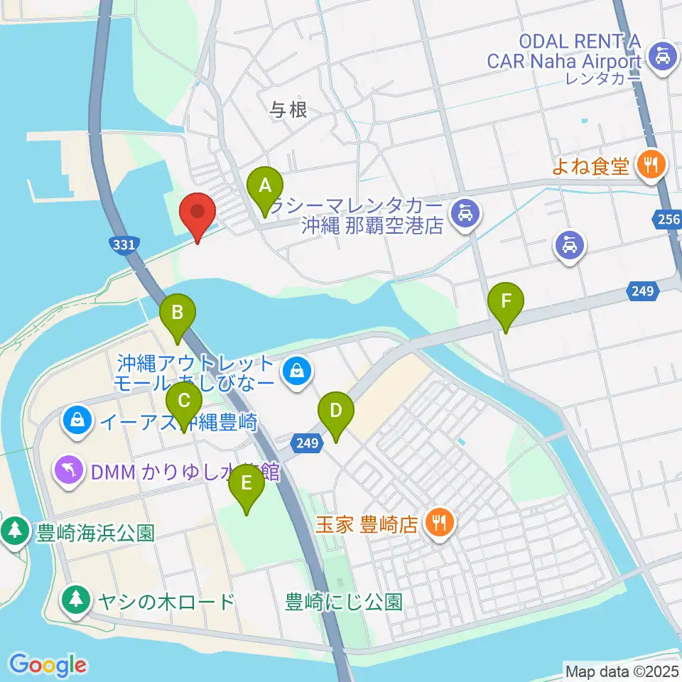 豊見城市民体育館周辺のコンビニエンスストア一覧地図